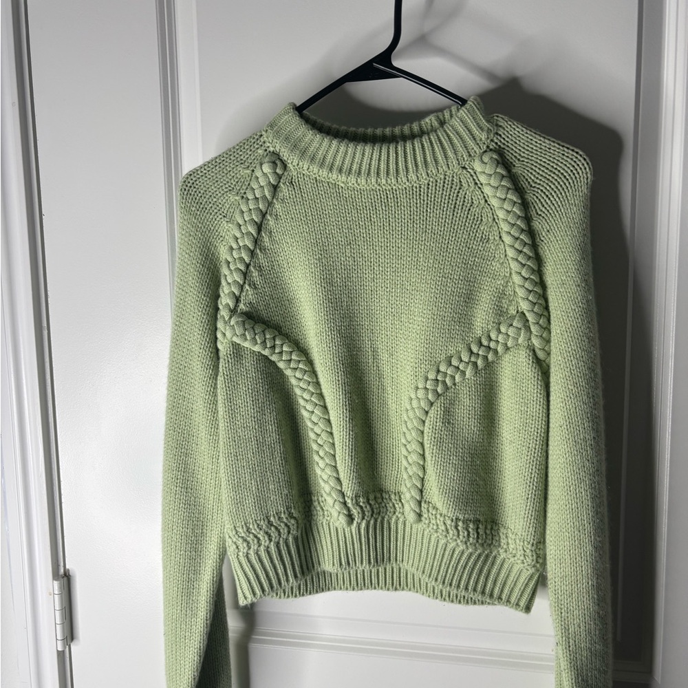 Forever 21 Green Crew Neck Sweater Cozy Knit